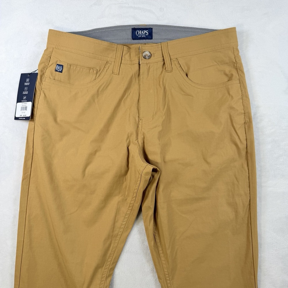 Chaps Performance Stretch Pants Burwood 32x32 Slim Straight Light Canvas